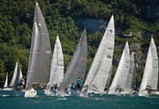 Die Zentralschweizer Segler freuen sich auf spannende Regatten, wie hier bei der Weltmeisterschaft 2016 der Platu25-Boote anlässlich der Windweek in Brunnen. (Bild: Walter Rudin (August 2016))