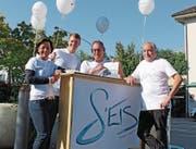 Das Eisfeld-OK: Yvonne Notter, Reto Eichenberger, Jules Bittel, Bruno Schönenberger (von links). (Bild: Cornelia Bisch (Sins, 16. September 2017))