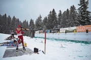 Vergab beim Stehendschiessen den möglichen Sieg: Leander Kiser. (Bild: Lars Kiser (Langis-Glaubenberg, 16. Dezember 2017))