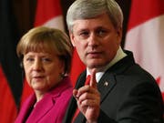 Kanadas Premier Stephen Harper und Kanzlerin Angela Merkel (Bild: Keystone)