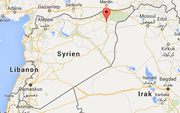 Die Stadt Hassaka (rote Markierung), in welcher die Anschläge verübt wurden, liegt im Nordosten von Syrien. (Bild: Google Maps)
