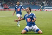 Tomislav Puljic (vorne) jubelt nach dem 3:2. (Bild: EQ/Marc Schumacher)