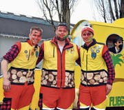 Die Gründer der Ramersberger Dörfli-Geister (von links): Hanspeter Kiser, Florian Müller, Urban Lohner. Bild: Adrian Venetz (Sarnen, 23. Februar 2017)