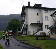 Die Laimgasse war kurzzeitig für den Verkehr gesperrt. (Bild: Geri Holdener, Bote der Urschweiz)