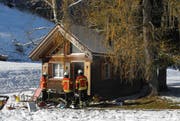 Die Feuerwehr Einsiedeln musste zum Glück nichts mehr löschen. (Bild: Kapo Schwyz)