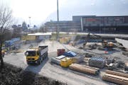 Bei der Autobahnausfahrt Stans Nord entsteht eine Strassenabwasser-Behandlungsanlage. (Bild Matthias Piazza)