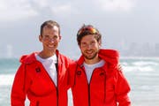 Die beiden müssen im Hoffnungslauf rudern: Daniel Wiederkehr (links) und Michael Schmid. (Bild: Keystone / Peter Klaunzer)