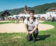 Lucia Iten hat auch am letzten Schwingfest der Frauen im luzernischen Schachen mitgeholfen. (Bild: Roger Grütter (23. September 2017))