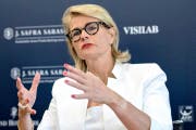 Ruth Wipfli Steinegger in ihrer Funktion als Verwaltungsratspräsidentin der Swiss Open Gstaad AG an einer Medienkonferenz im Rahmen des ATP-Herrenturniers. Bild: Keystone (Gstaad, 24. Juli 2016),