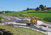Baustelle: Der Kreisel Talaacher. (Bild: Stefan Kaiser / Neue ZZ)