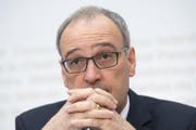 Schweigt zum Spionagevorwurf: Guy Parmelin. (Bild: Marcel Bieri / Keystone (Bern, 2. Mai 2017))