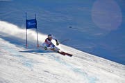 Die 20-jährige Leana Barmettler gilt als Allrounderin: Im Europacup startet sie im Slalom, Super-G und Riesenslalom.Bild: PD