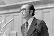 Pierre Aubert ist im Alter von 90 Jahren gestorben. Hier ist er auf einem Bild aus dem Jahr 1978 zu sehen. (Bild: Keystone)