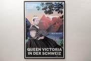 Plakat der Ausstellung zum Besuch von Queen Victoria im Jahr 1868. (Bild: Urs Flüeler / Keystone (Luzern, 29. März 2018))