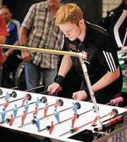 Hannes Wallimann in Aktion im Einzel an der Weltmeisterschaft 2017 in Hamburg. (Bild: PD)