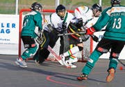 Stark: der Oberwiler Goalie Stephan Sidler. Bild: Stefan Kaiser (Zug, 20. November 2016)