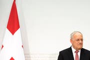 Bundespräsident Johann Schneider-Ammann an der Medienkonferenz in Bern. (Bild: Keystone / Peter Schneider)