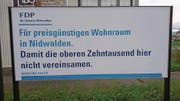 Original Plakat der FDP Nidwalden. (Bild: Martin Uebelhart/NZ (Stans, 15. November 2017))