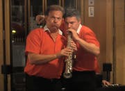 Wer spielt denn jetzt eigentlich? Carlo Brunner (links) und Philipp Mettler. (Bild: Youtube)