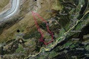 Martisberg (rote Markierung) ist an Silvester auf dieser Karte noch als eigenständige Gemeinde eingezeichnet. (Bild: map.search.ch)