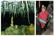 Ab nächstem Jahr kann man die spektakuläre Höhlenlandschaft der Schrattenhöhle auf Melchsee-Frutt erkunden. Rechts: Initiator Martin Trüssel in der Höhle. (Bild: PD/Martin Trüssel)