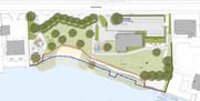Auf diesem Plan ist ersichtlich, wie der Hergiswiler Gemeindehausplatz gestaltet und renaturiert wird. (Bild: PD)