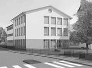 So könnte das Schulhaus Hagen künftig aussehen. (Bild: Visualisierung: PD)