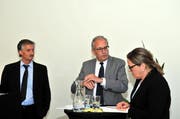 Andreas Müller (links), René Röthlisberger und Heidi Z'graggen. (Bild Anian Heierli)