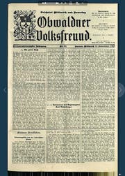 Nahm im Krieg kein Blatt vor den Mund: der «Obwaldner Volksfreund» vom 14. November 1917. (Bild: Staatsarchiv Obwalden)