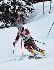 Stefan Briker, SC Edelweiss Bürglen, auf seiner Siegesfahrt. (Bild: Robi Wyrsch (Brüsti, 4. 2. 2018))