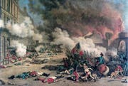 Beim Sturm auf die Tuilerien sterben Schweizer Söldner für den König gegen die Revolution (Gemälde von Jean Duplessis-Bertaux, 1793). (Bild: PD)