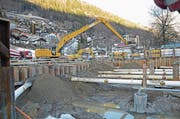 Die Baugrube des geplanten Fünfsternehotels Titlis-Palace in Engelberg. (Bild: PD)