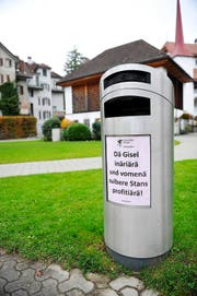 Stans animiert mit Sprüchen für Sauberkeit. (Bild Corinne Glanzmann)