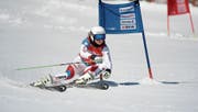 Eliane Christen unterwegs zum Schweizer-Meistert-Titel im Riesenslalom der Kategorie U18. (Bild: Roland Hofmann (Thyon, 25. März 2017))