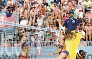 Auf dem Sprung nach oben: Nina Betschart (Nummer 2) – hier am Turnier im kroatischen Porec. (Bild: Luka Stanzl/Freshfocus (Porec, 1. Juli 2017))