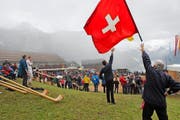 Das Schwingfest war eine trüb-nasse Angelegenheit. (Bild Elias Bricker)