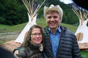 Barbara Gisi und Frédéric Füssenich. (Bild: Romano Cuonz (Engelberg, 15. Juli 2017))