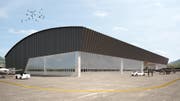So soll die Halle 25 dereinst aussehen.Bild: Visualisierung Pilatus-Flugzeugwerke