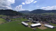 Der Festplatz gleich neben dem Kloster Einsiedeln. (Bild: helinews.ch)