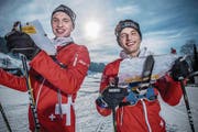Absolvieren im Entlebuch zusammen eine Trainingseinheit: Noel (links) und Corsin Boos aus Malters. (Bild: Boris Bürgisser (Marbach, 2. Februar 2017))