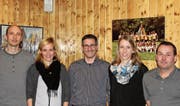 Der Vorstand der Leichtathletikabteilung Erstfeld; von links: Kassier Peter Dick, Beisitzerin Anita Kempf, Präsident Philippe Renevey, Beisitzerin Melanie Imhof und J+S-Coach Markus Tresch. (Bild: PD (Erstfeld, 26. Januar 2018))