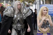 Cosplayers im Einsatz. (Bild: Lukas Lehmann / Keystone (Bern, 12. Oktober 2017))