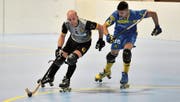 Der RHC Uri mit Simon von Allmen (am Ball) will morgen den RHC Diessbach bezwingen. (Bild: Urs Hanhart (Seedorf, 29. Oktober 2017))