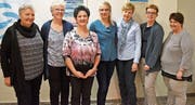 Der Vorstand von Insieme Uri und die Zentralpräsidentin. Von links: Trudi Rothenbühler, Monika Hasler, Vereinspräsidentin Anita Epp, Madeleine Flüeler (Zentralpräsidentin), Helen Gisler, Sara Fedier und Irene Tresch. (Bild: Georg Epp (Schattdorf, 22. März 2018))
