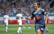 Das haben die FCL-Fans geliebt: der jubelnde Torschütze Jahmir Hyka. Bild: Philipp Schmidli (Luzern, 7. August 2016)