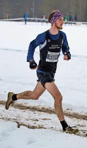 Stefan Lustenberger auf der anspruchsvollen Cross-Strecke. (Bild: Hanspeter Roos (Genf, 4. März 2018))