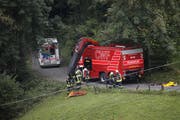 Vorbereitungen für den Bergungseinsatz. (Bild: Geri Holdener, Bote der Urschweiz)