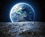 Die Erde hat viel Wasser, der Mond keines. Doch entstand der Mond zusammen mit den Meeren. (Bild: Getty)