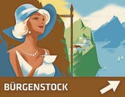 Das Werbeschild für den Bürgenstock.