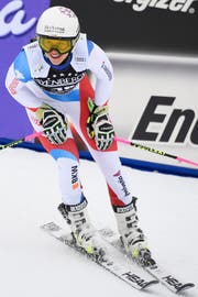 epa06591544 Aline Danioth of Switzerland reacts in the finish area during the second run of the women's Giant Slalom race at the FIS Alpine Skiing World Cup in Ofterschwang, Germany, 09 March 2018. EPA/DANIEL KOPATSCH (Bild: Daniel Kopatsch / EPA / Keystone (Ofterschwang, 9. März 2018))